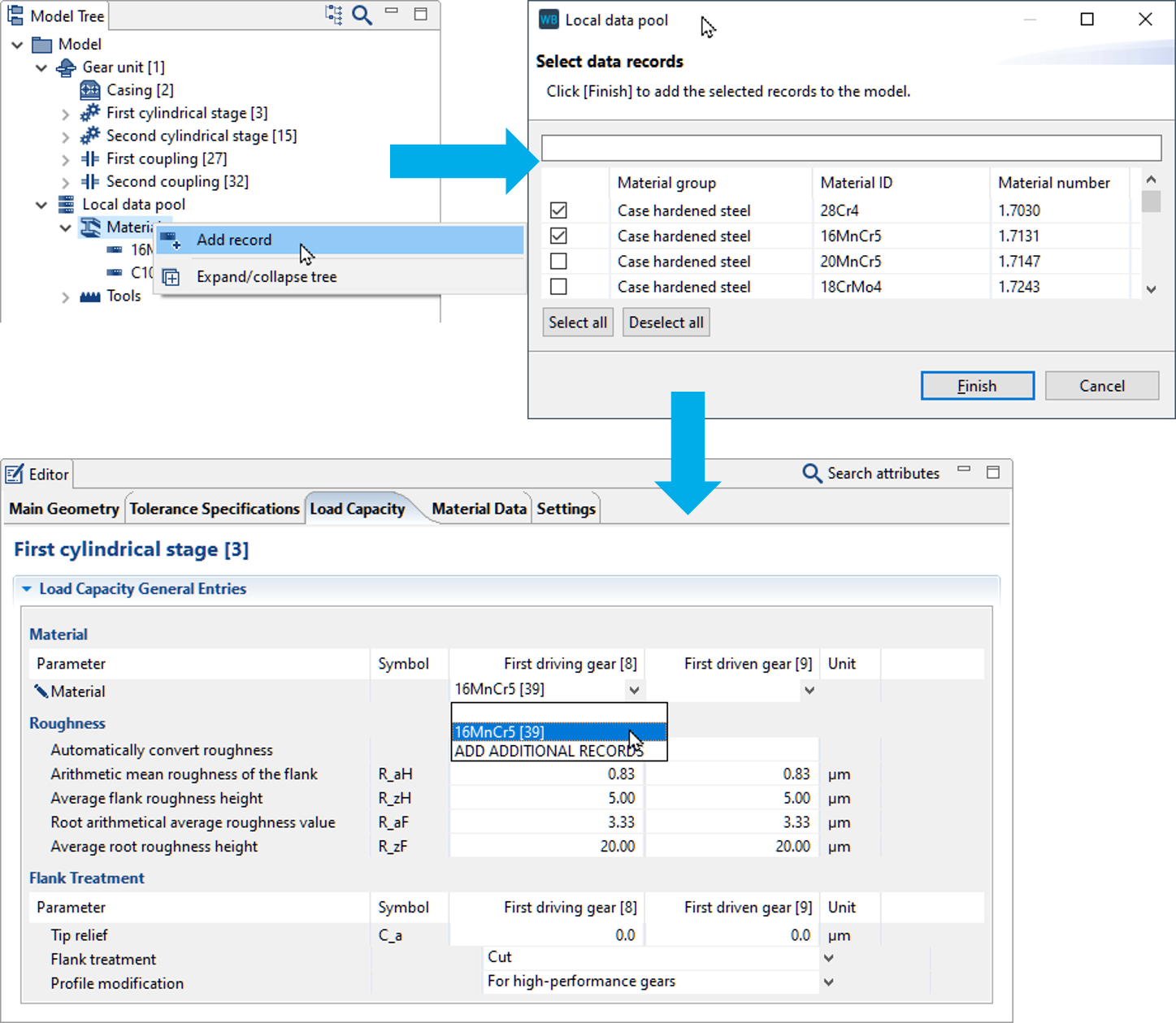 Adding and using records from the Global Database